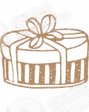 Illustration of a wrapped gift box with a bow on top.