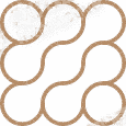 Minimalist pattern of interconnected loops on a dark background.