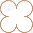 A brown outline of a four-petal flower shape on a transparent background.
