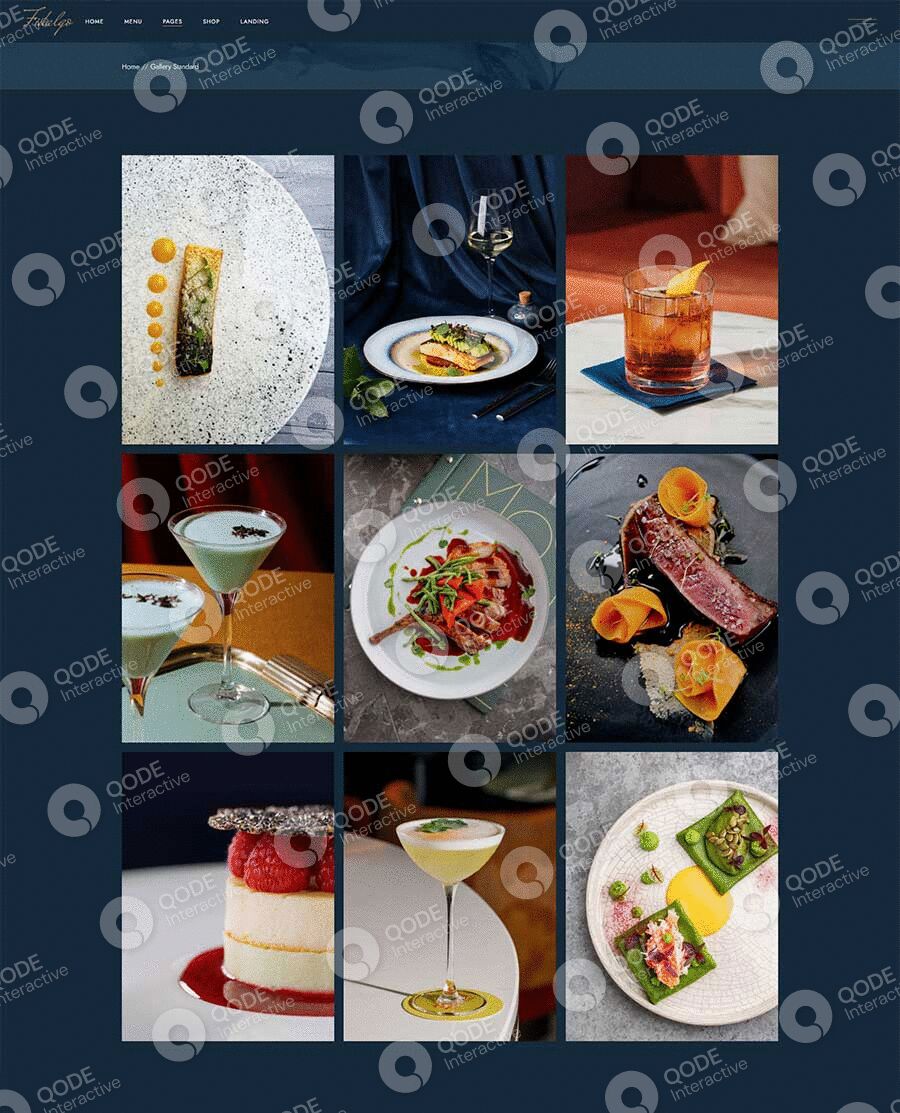 A collage of elegant dishes and cocktails showcasing gourmet cuisine in a stylish setting.
